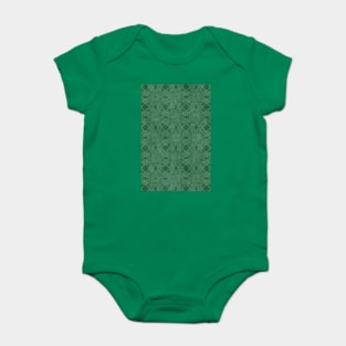 Moss Green Linen Textured Circles Baby Bodysuit